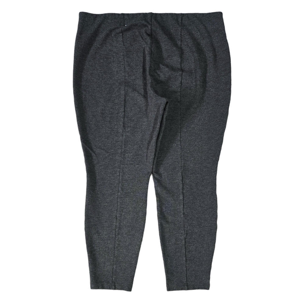 White House Black Market Heather Gray Ponte Knit Back Seam Cropped Leggings - Picture 3 of 9